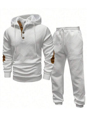 Men's MANFINITY Hoodie & Jogger Set XXL Gray with Brown Accents